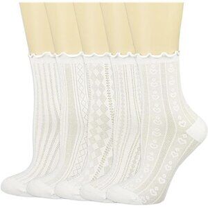 Womens Crew Socks Casual Cotton Cute Socks  Ankle Socks 5 Pack
